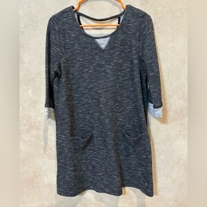 Jack by BB Dakota Charcoal Heather Long Sleeve Pocket Tunic Dress medium spring